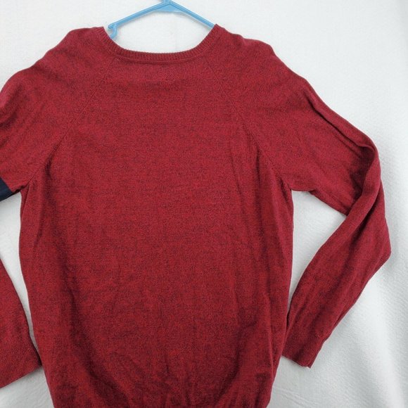 AMERICAN EAGLE Sweater Men's Long Sleeve Crew Neck Tight Knit Pullover Red Large - Picture 11 of 12